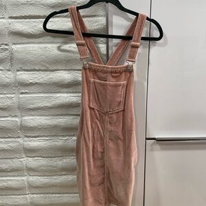 Topshop Dusty Pink Denim Overall Dress Size 0